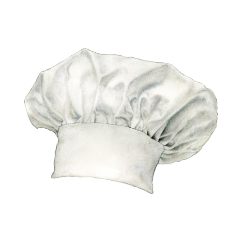Toque de cuisine dessinée à la main pour représenter l’aide culinaire