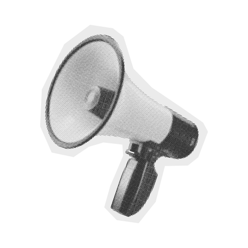 Mégaphone illustré pour partager ses idées et s’impliquer à la Cantine Zot