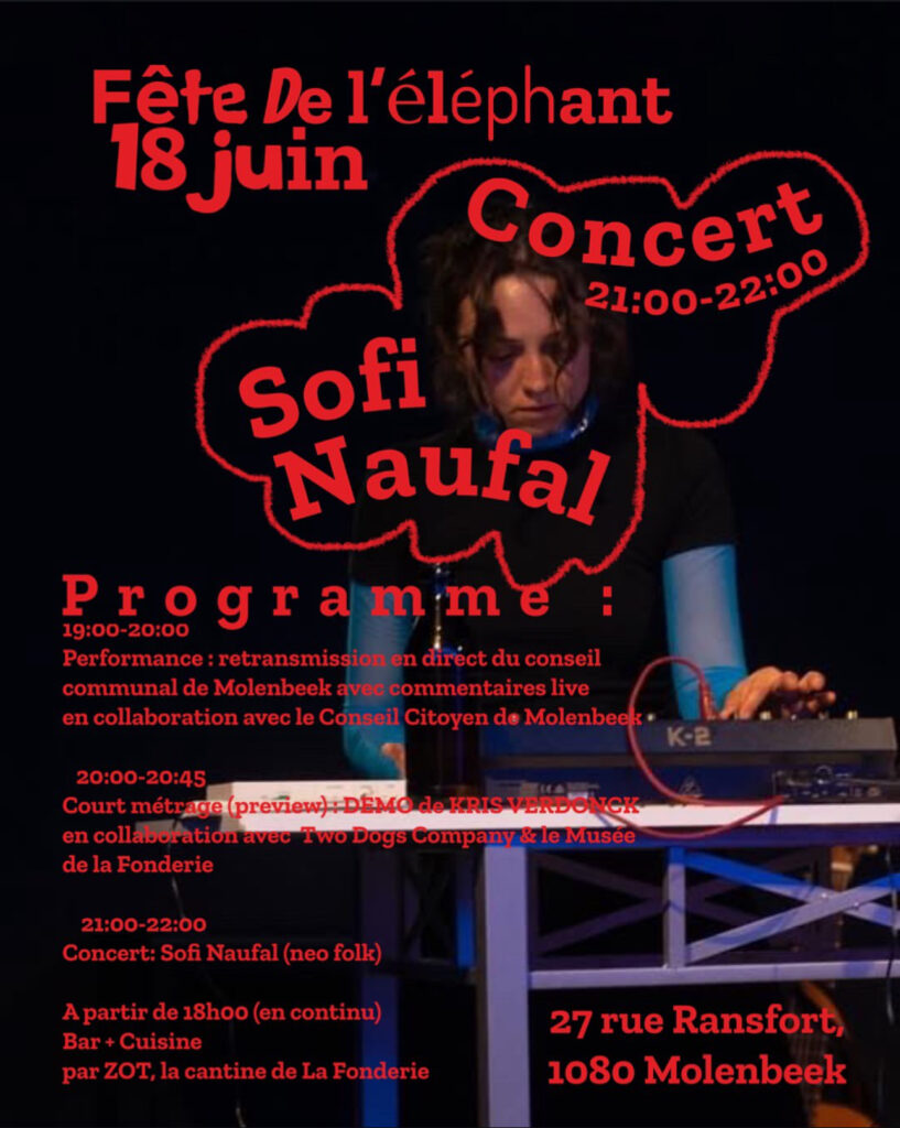 Affiche de la Fête de l’Éléphant du 18 juin avec Sofi Naufal à La Cantine Zot