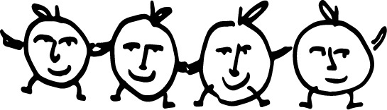 Dessin de personnages solidaires de La Cantine Zot