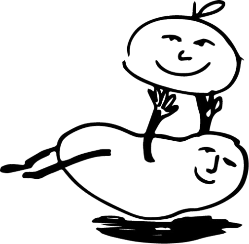 Dessin humoristique d’un légume qui soulève un fruit